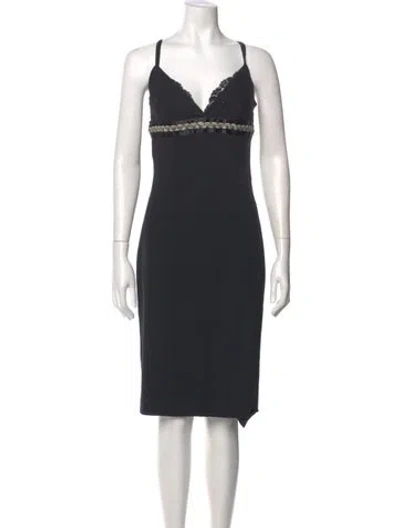 Pre-owned Dolce & Gabbana Silk Midi Length Dress In Gray