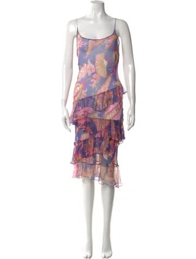 Pre-owned Dolce & Gabbana Silk Midi Length Dress In Multi