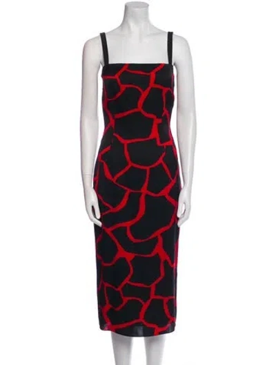 Pre-owned Dolce & Gabbana Silk Midi Length Dress In Multi
