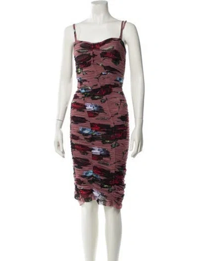 Pre-owned Dolce & Gabbana Silk Midi Length Dress In Multi
