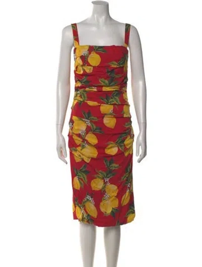 Pre-owned Dolce & Gabbana Silk Midi Length Dress In Multi