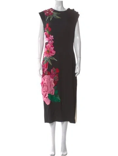 Pre-owned Dolce & Gabbana Silk Midi Length Dress In Multi