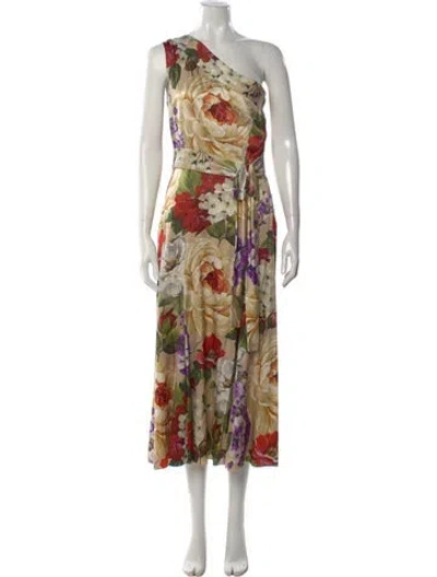 Pre-owned Dolce & Gabbana Silk Midi Length Dress In Neutral