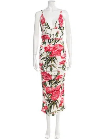 Pre-owned Dolce & Gabbana Silk Midi Length Dress In Neutral
