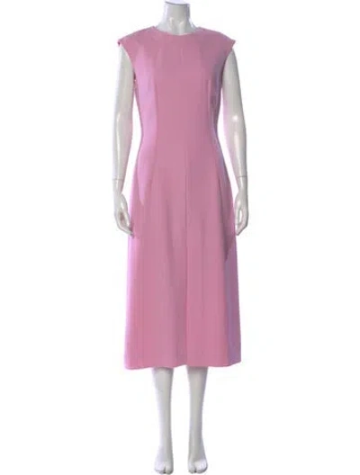 Pre-owned Dolce & Gabbana Silk Midi Length Dress In Pink
