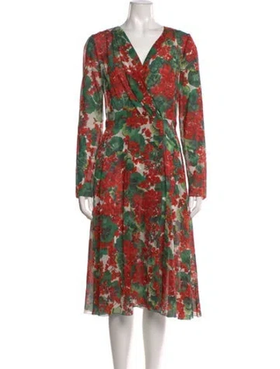 Pre-owned Dolce & Gabbana Silk Midi Length Dress In Red