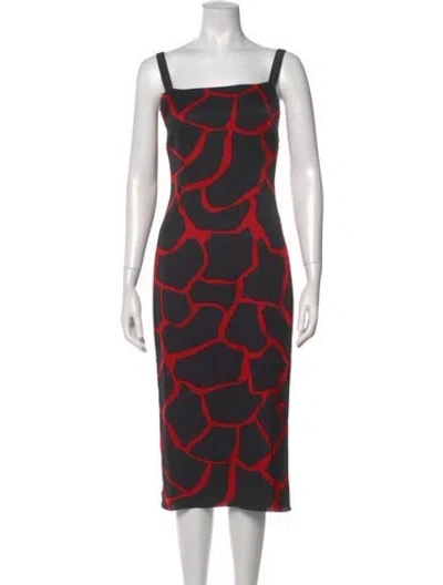 Pre-owned Dolce & Gabbana Silk Midi Length Dress In Red