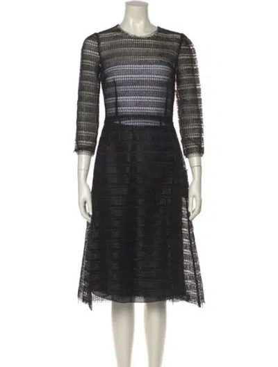 Pre-owned Dolce & Gabbana Silk Midi Length Dress W/ Tags In Black