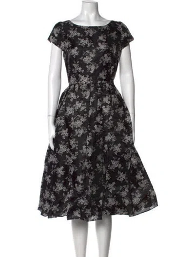 Pre-owned Dolce & Gabbana Silk Midi Length Dress W/ Tags In Black
