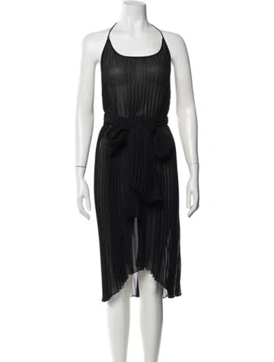 Pre-owned Dolce & Gabbana Silk Midi Length Dress W/ Tags In Black