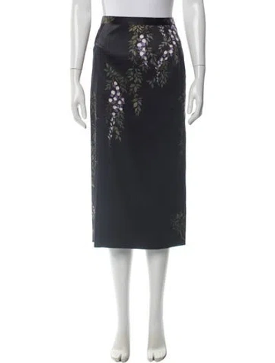 Pre-owned Dolce & Gabbana Silk Midi Length Skirt In Black