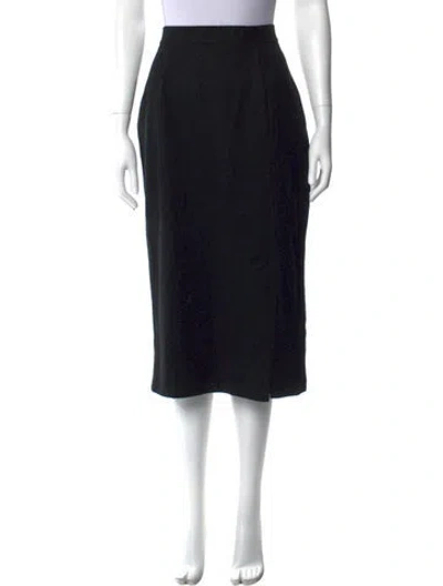 Pre-owned Dolce & Gabbana Silk Midi Length Skirt In Black
