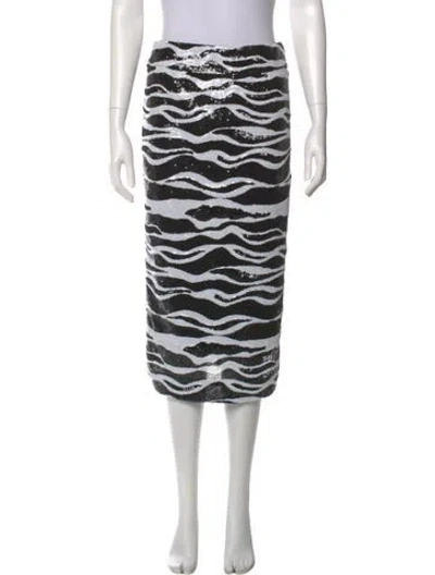 Pre-owned Dolce & Gabbana Silk Midi Length Skirt In Black