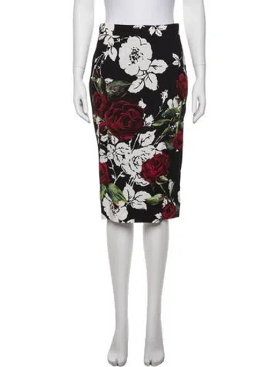 Pre-owned Dolce & Gabbana Silk Midi Length Skirt In Black