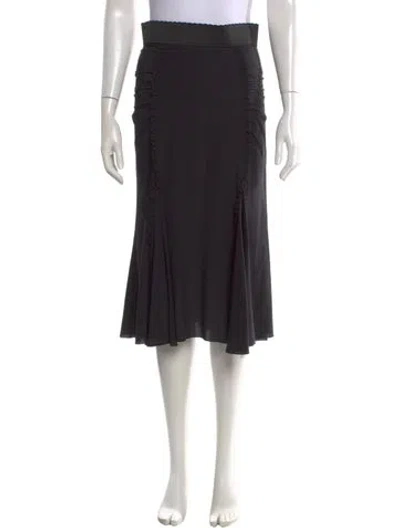 Pre-owned Dolce & Gabbana Silk Midi Length Skirt In Black
