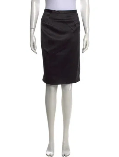 Pre-owned Dolce & Gabbana Silk Midi Length Skirt In Black