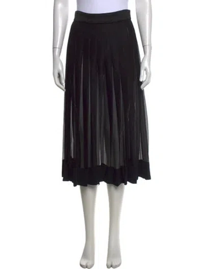 Pre-owned Dolce & Gabbana Silk Midi Length Skirt In Black