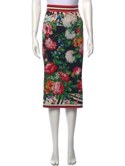 Pre-owned Dolce & Gabbana Silk Midi Length Skirt In Multi