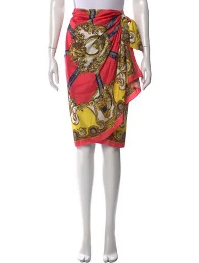 Pre-owned Dolce & Gabbana Silk Midi Length Skirt In Multi