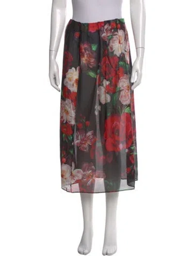 Pre-owned Dolce & Gabbana Silk Midi Length Skirt In Pink