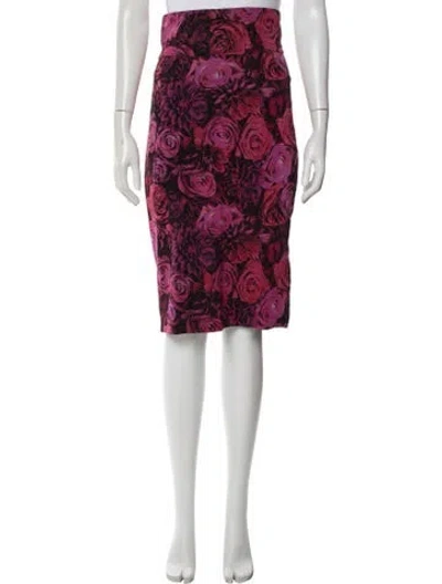 Pre-owned Dolce & Gabbana Silk Midi Length Skirt In Pink