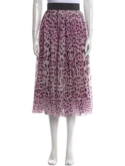 Pre-owned Dolce & Gabbana Silk Midi Length Skirt In Purple