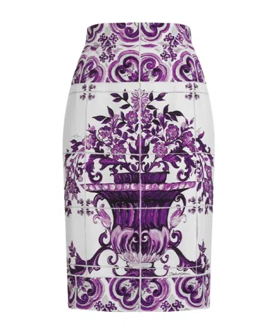 DOLCE & GABBANA DOLCE  GABBANA GRAPHIC PRINTED MIDI SKIRT