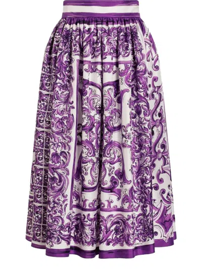 DOLCE & GABBANA DOLCE & GABBANA SILK MIDI SKIRT