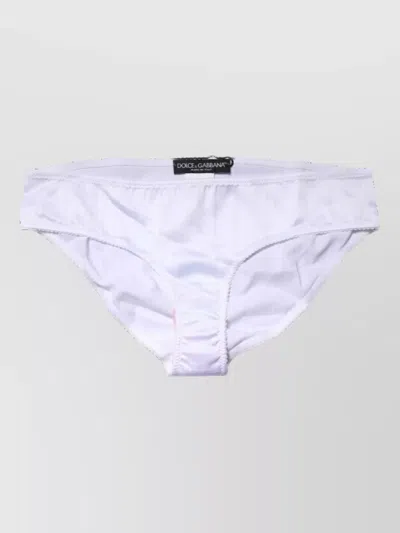 Dolce & Gabbana Silk Mid-rise Bikini Briefs In Neutral