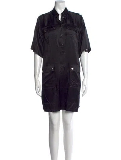 Pre-owned Dolce & Gabbana Silk Mini Dress In Black