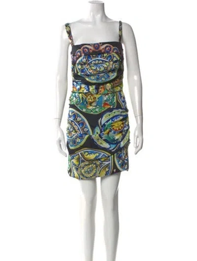 Pre-owned Dolce & Gabbana Silk Mini Dress In Black