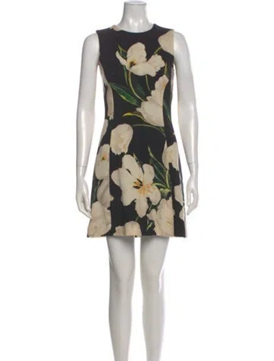 Pre-owned Dolce & Gabbana Silk Mini Dress In Black
