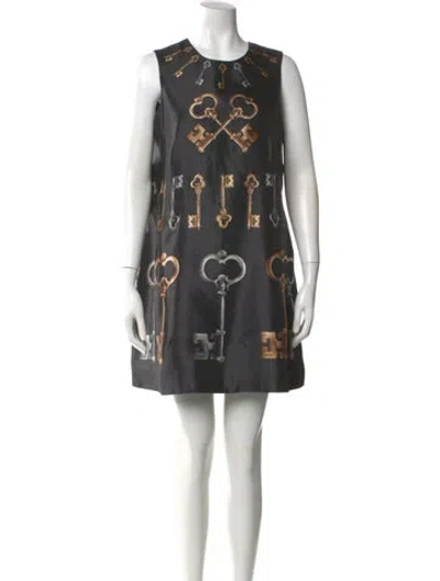 Pre-owned Dolce & Gabbana Silk Mini Dress In Black