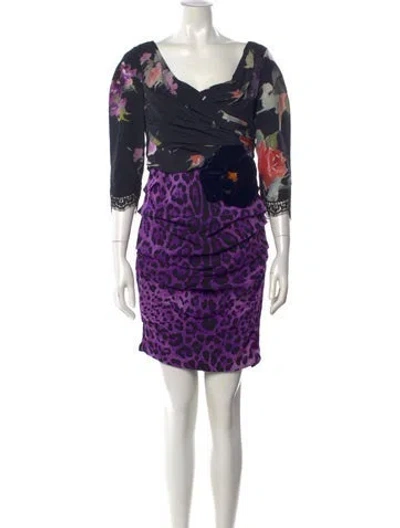 Pre-owned Dolce & Gabbana Silk Mini Dress In Black