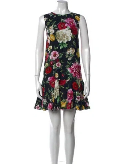 Pre-owned Dolce & Gabbana Silk Mini Dress In Black
