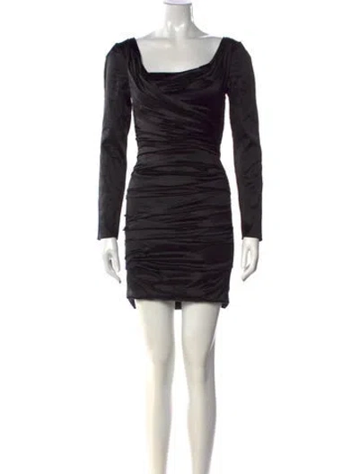 Pre-owned Dolce & Gabbana Silk Mini Dress In Black