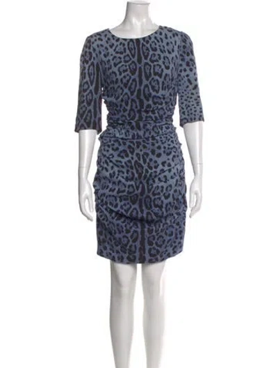 Pre-owned Dolce & Gabbana Silk Mini Dress In Blue