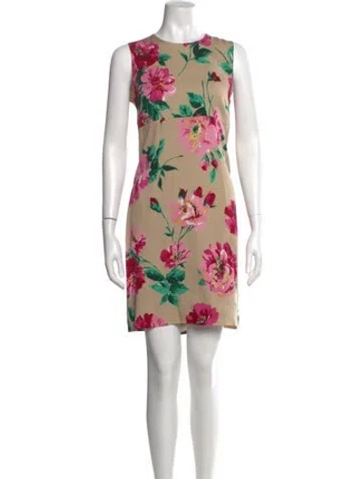 Pre-owned Dolce & Gabbana Silk Mini Dress In Brown