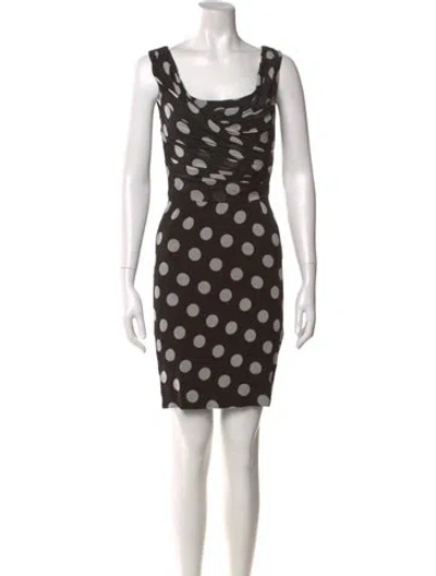 Pre-owned Dolce & Gabbana Silk Mini Dress In Brown