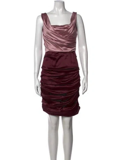 Pre-owned Dolce & Gabbana Silk Mini Dress In Burgundy/pink