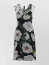 Dolce & Gabbana Silk Dress With Floral Print Dresses Multicolor In Black