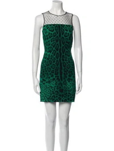 Pre-owned Dolce & Gabbana Silk Mini Dress In Green
