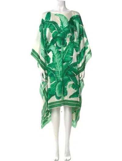 Pre-owned Dolce & Gabbana Silk Mini Dress In Green