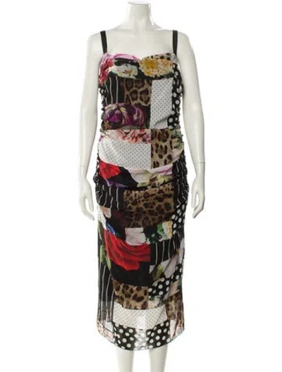 Pre-owned Dolce & Gabbana Silk Mini Dress In Multi