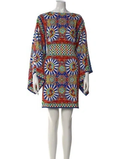 Pre-owned Dolce & Gabbana Silk Mini Dress In Multi
