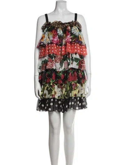 Pre-owned Dolce & Gabbana Silk Mini Dress In Multi