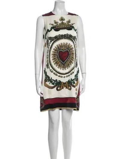 Pre-owned Dolce & Gabbana Silk Mini Dress In Multi