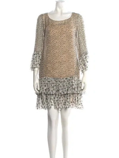 Pre-owned Dolce & Gabbana Silk Mini Dress In Neutral