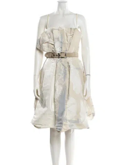 Pre-owned Dolce & Gabbana Silk Mini Dress In Neutral