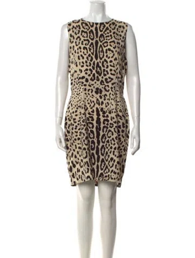 Pre-owned Dolce & Gabbana Silk Mini Dress In Neutral